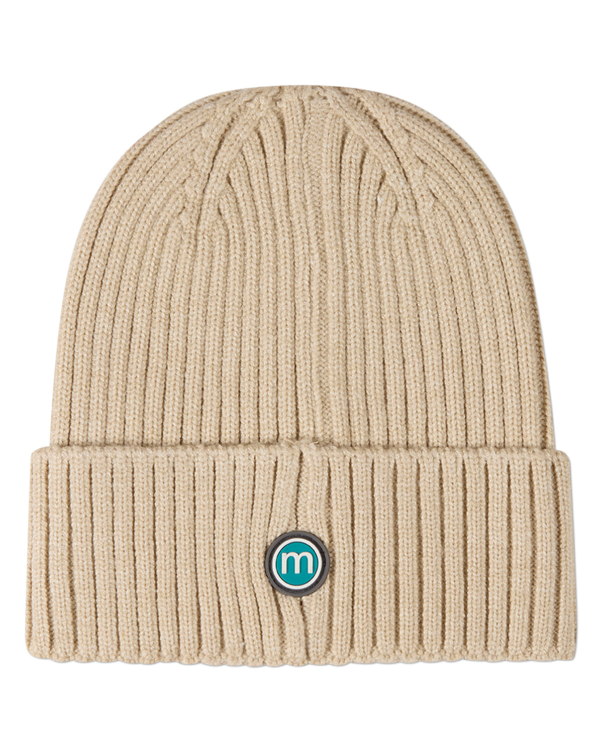 Kids Teddy Bear Crest Rayon-Blend Chunky-Ribbed Cuffed Beanie