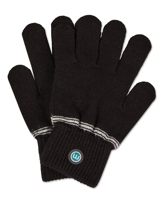Kids' Knit in Bow Gloves : Color: Black
