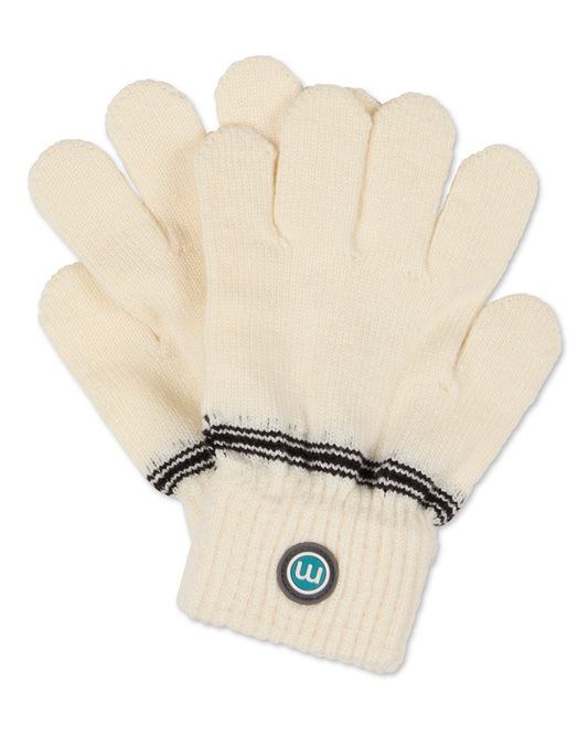 Kids' Knit in Bow Gloves : Color: Ivory