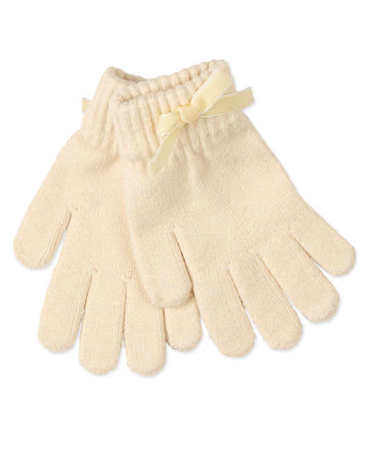 Bow Cuffed Gloves : Color: Ivory