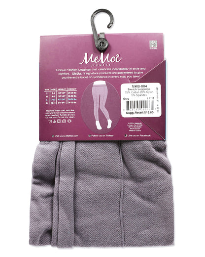 Girls' Front Seam Cotton Blend Leggings : Color: Gray