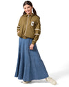 Girls Sporty C Camp Patch Zippered Hoodie : Color: Olive