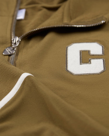 Girls Sporty C Camp Patch Zippered Hoodie : Color: Olive