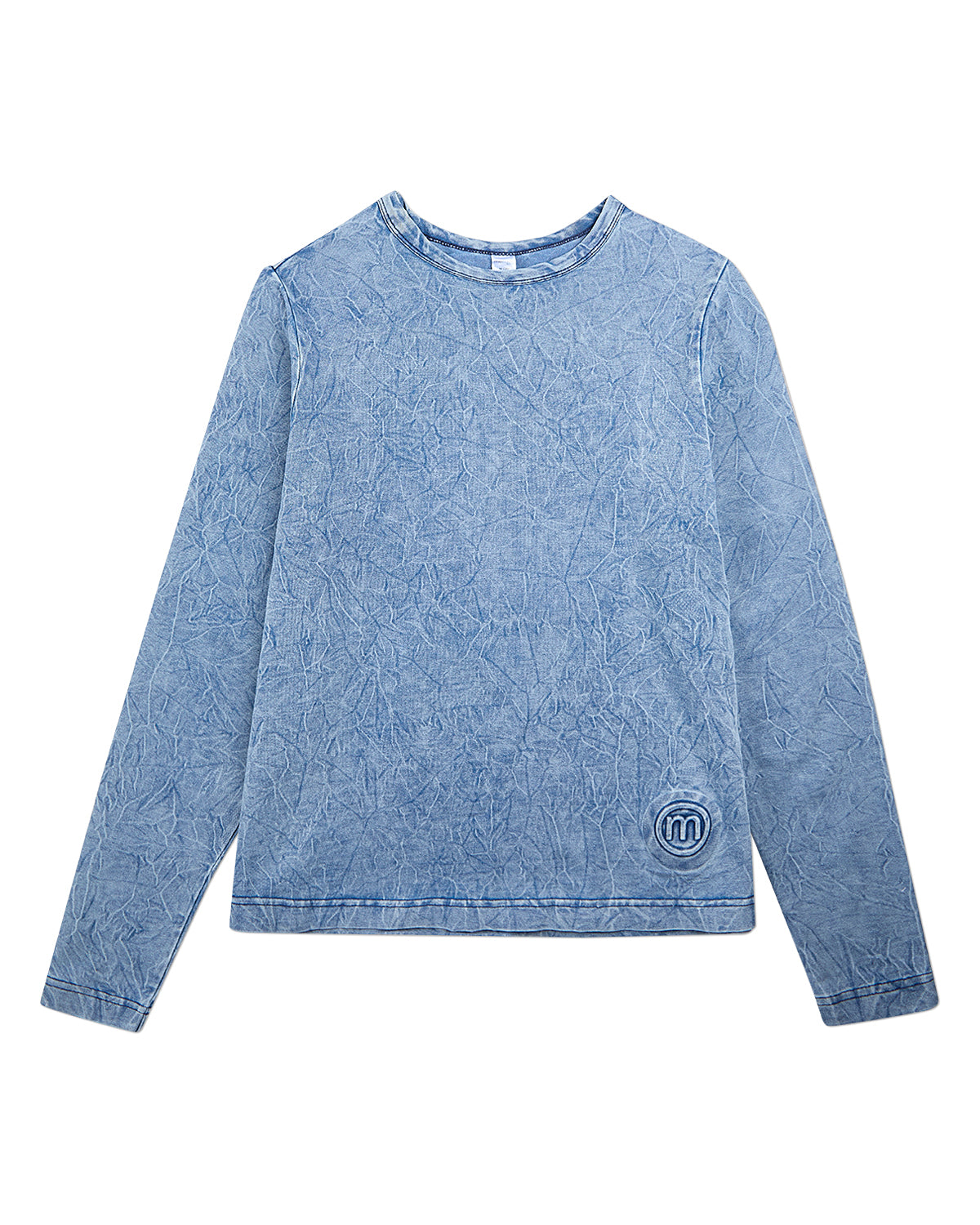 Girls Back Star Design Cotton Rich Long Sleeve T-Shirt : Color: Denim