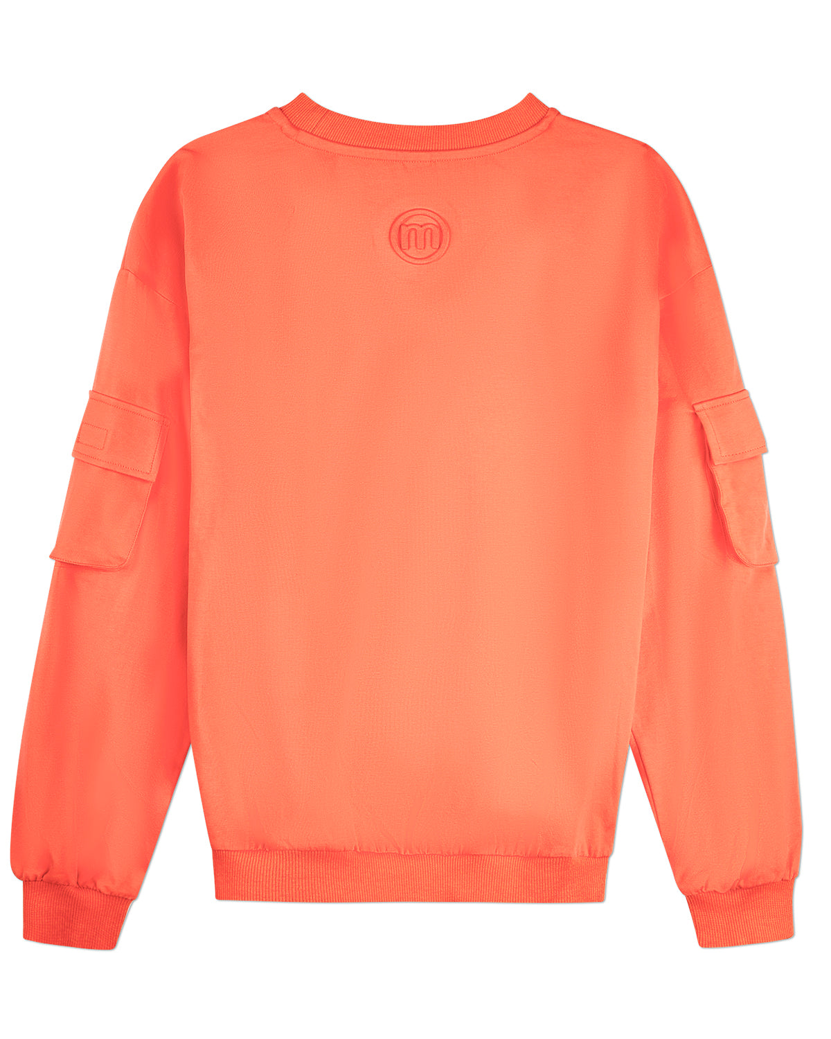 Girls Cargo Sleeve Cotton Rich Bomber Style Long Sleeve T-Shirt : Color: Coral