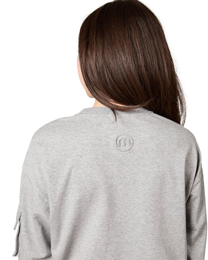 Girls Cargo Sleeve Cotton Rich Bomber Style Long Sleeve T-Shirt : Color: Coral