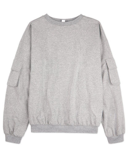 Girls Cargo Sleeve Cotton Rich Bomber Style Long Sleeve T-Shirt : Color: Coral
