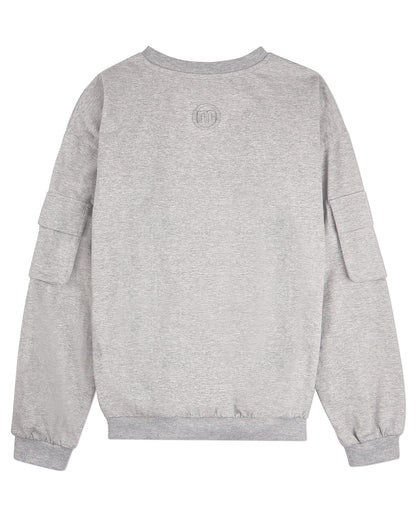 Girls Cargo Sleeve Cotton Rich Bomber Style Long Sleeve T-Shirt : Color: Coral