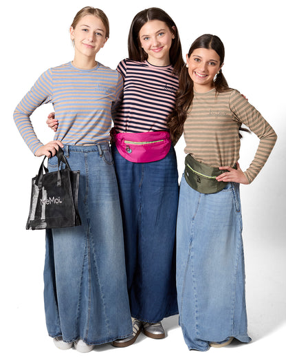 Girls Nautical Striped Cotton-Rich Long Sleeve T-Shirt : Color: Olive