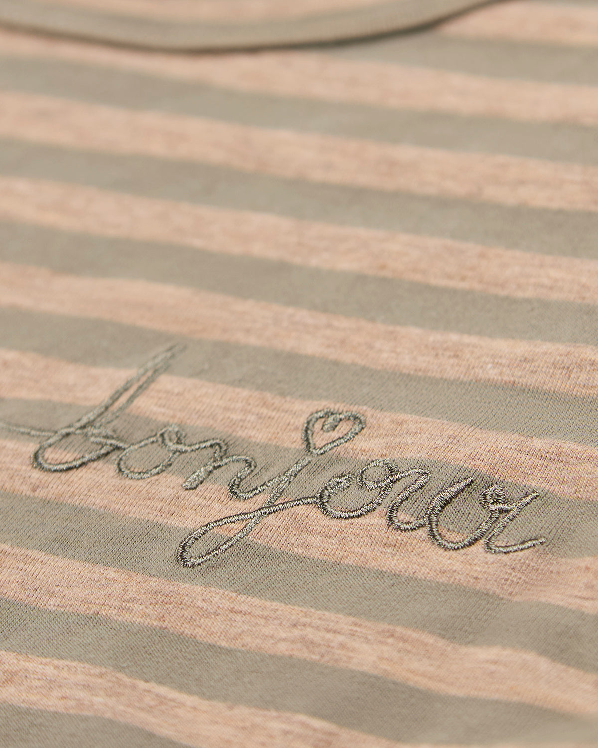 Girls Nautical Striped Cotton-Rich Long Sleeve T-Shirt : Color: Olive