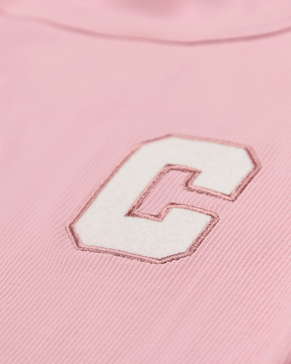 Girls Ribbed C-Patch Crossover Hem Long Sleeve T-Shirt : Color: Blush