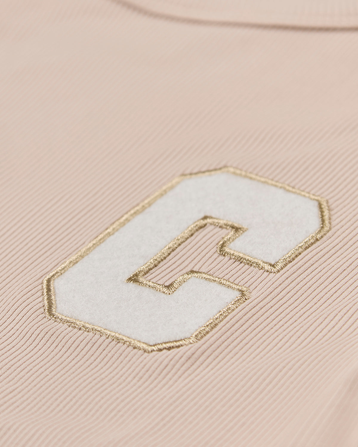 Girls Ribbed C-Patch Crossover Hem Long Sleeve T-Shirt : Color: Blush