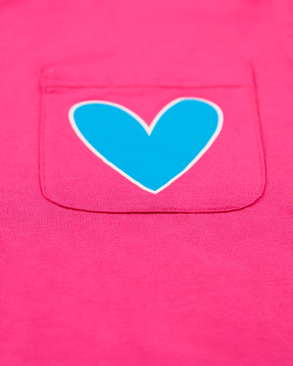 Girls Heart Graphic Trimmed Pocket Long Sleeve T-Shirt : Color: Black