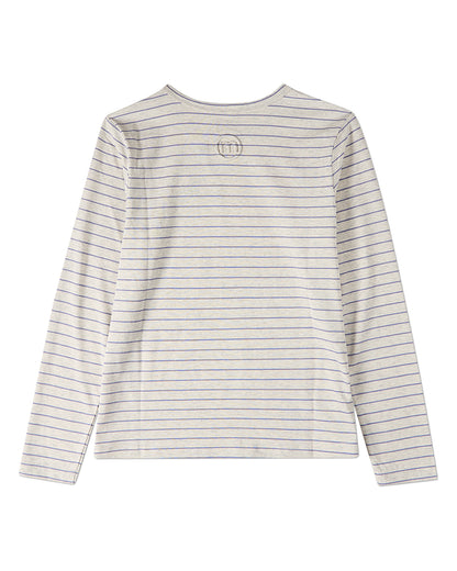 Girls "Ciao"-Embroidered Cotton-Rich Mini-Striped Long-Sleeve T-Shirt