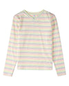Girls Bright-Striped Cotton-Rich V-Neck Long-Sleeve T-Shirt