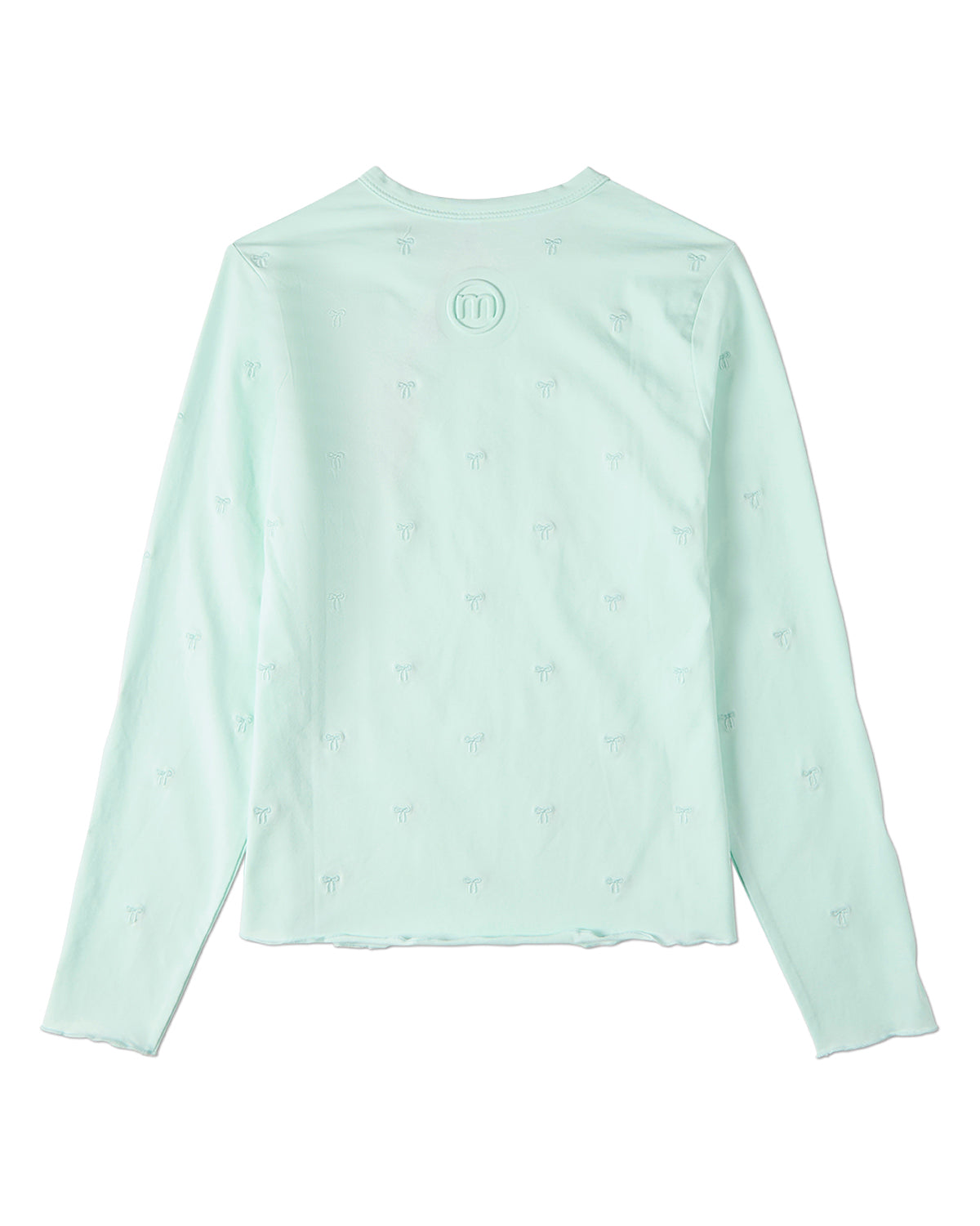 Girls Embroidered All-Over Bows Cotton-Rich Long-Sleeve T-Shirt