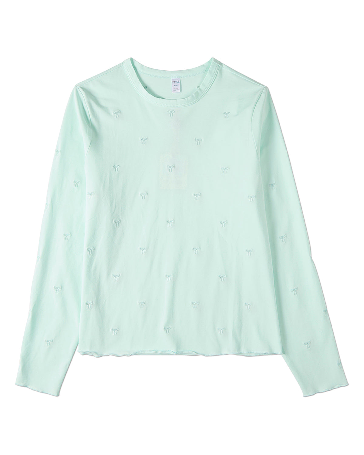 Girls Embroidered All-Over Bows Cotton-Rich Long-Sleeve T-Shirt