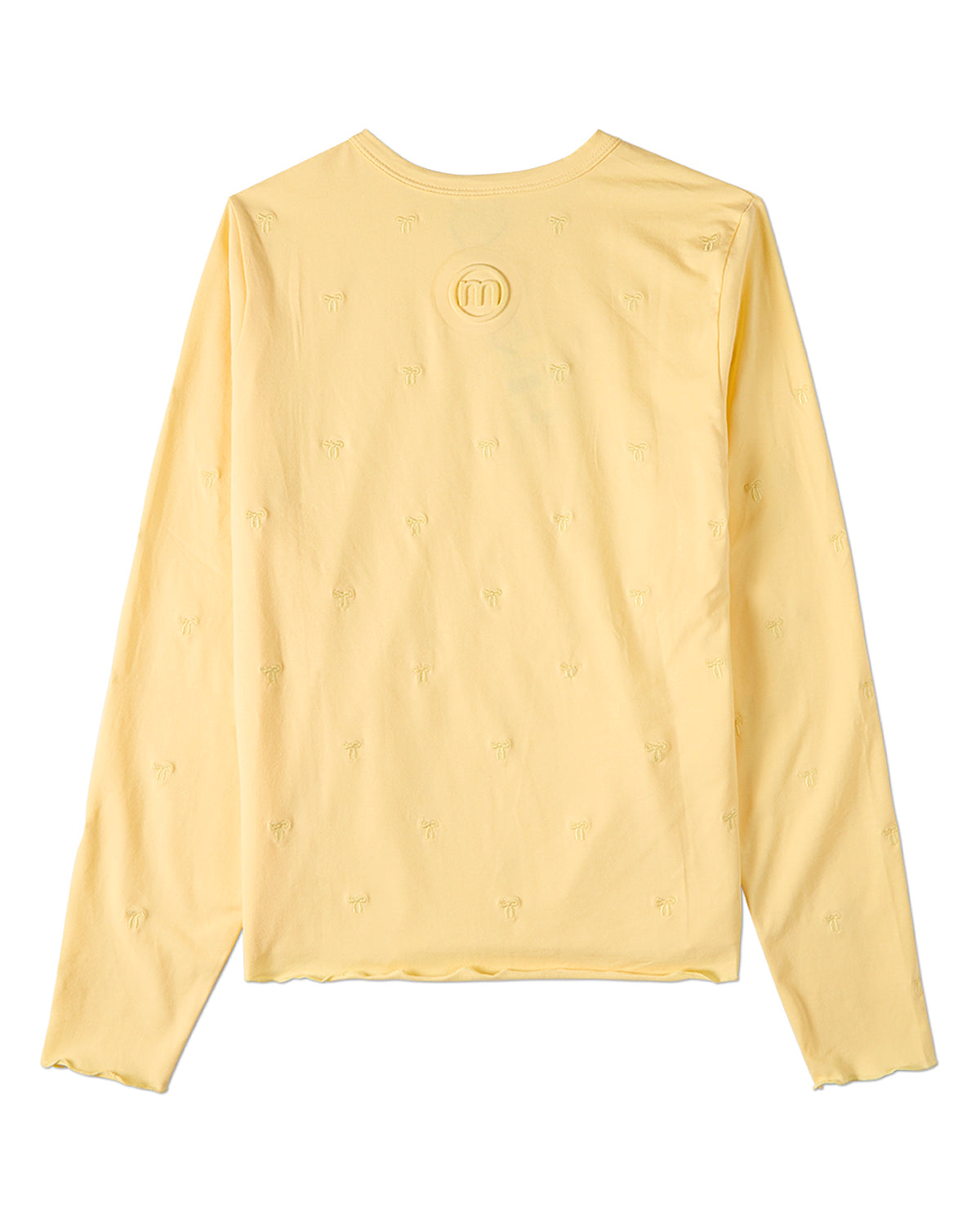 Girls Embroidered All-Over Bows Cotton-Rich Long-Sleeve T-Shirt