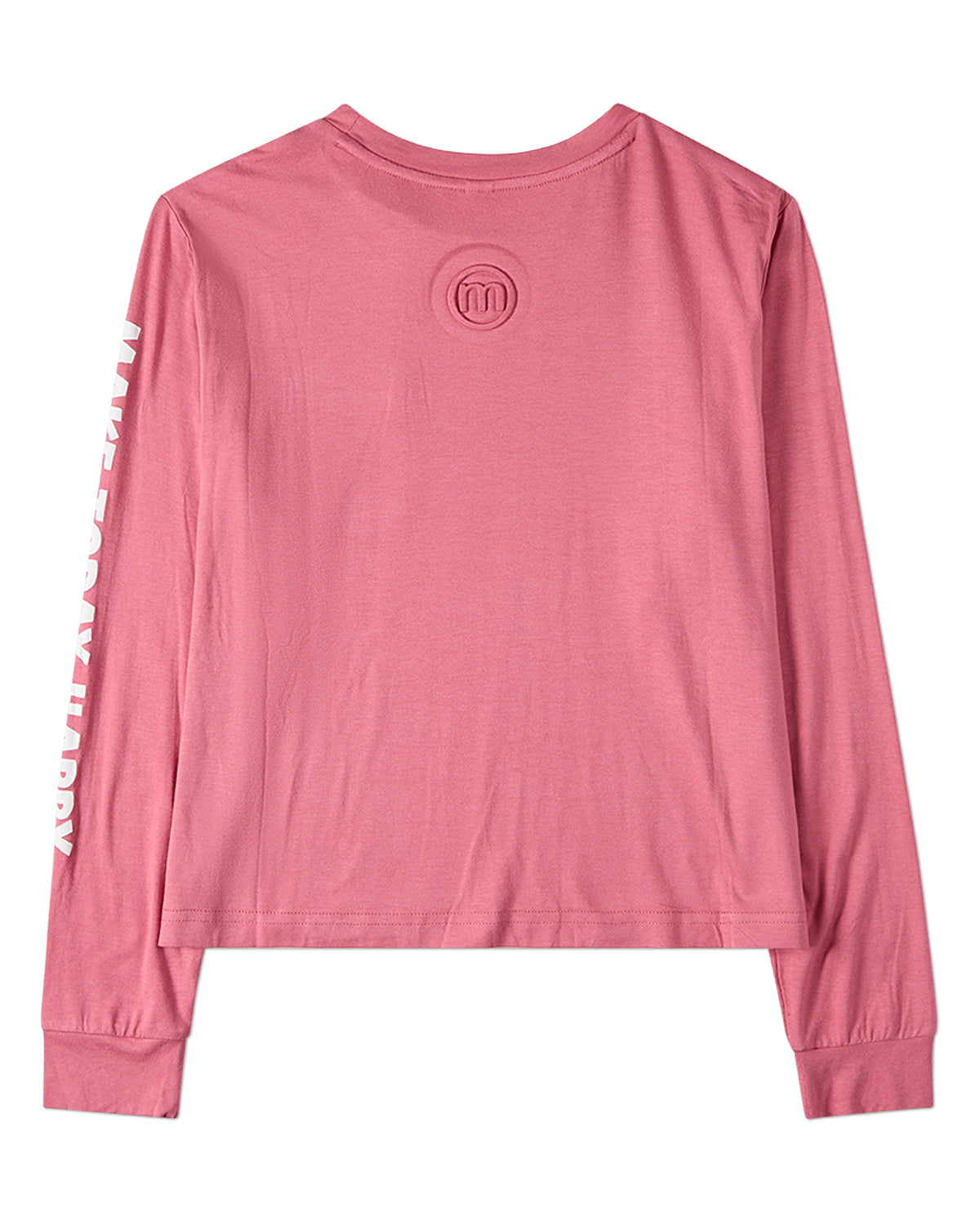 Girls "Make Today Happy" Rayon-Blend Smiley-Face Long-Sleeve T-Shirt