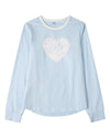 Girls Distressed-Heart Cotton-Rich Long-Sleeve T-Shirt