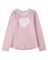 Girls Distressed-Heart Cotton-Rich Long-Sleeve T-Shirt