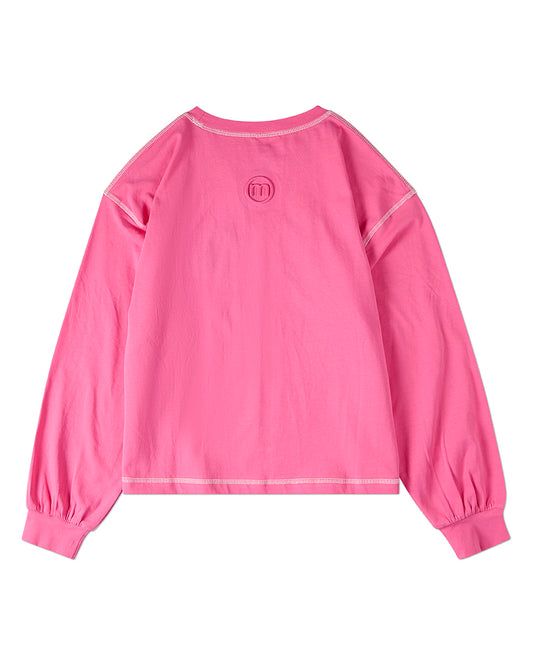 Girls "Amor, Amore, Amour" Cotton-Rich Embroidered Long-Sleeve T-Shirt
