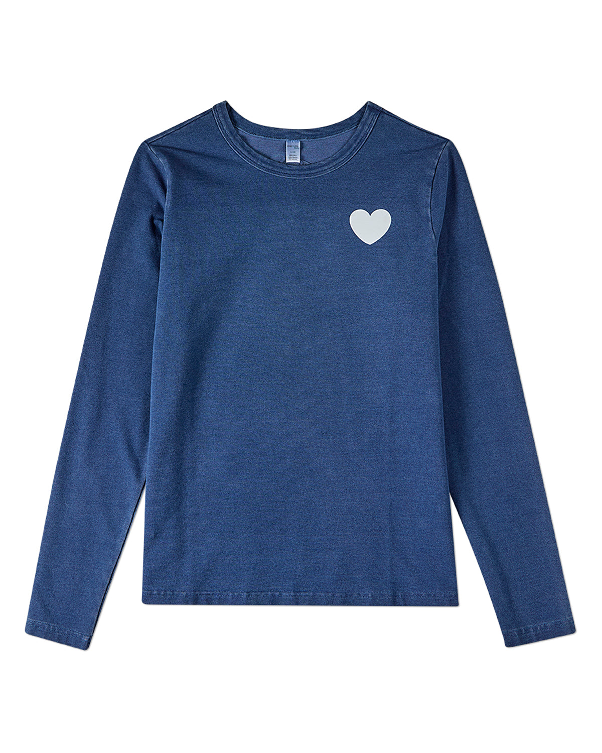 Girls Heart-Graphic Cotton-Rich Denim Long-Sleeve T-Shirt