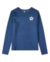 Girls Flower-Graphic Cotton-Rich Denim Long-Sleeve T-Shirt