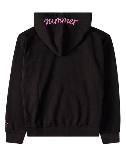 Kids Summer-Themed Cotton-Rich Zip-Up Embroidered Hoodie