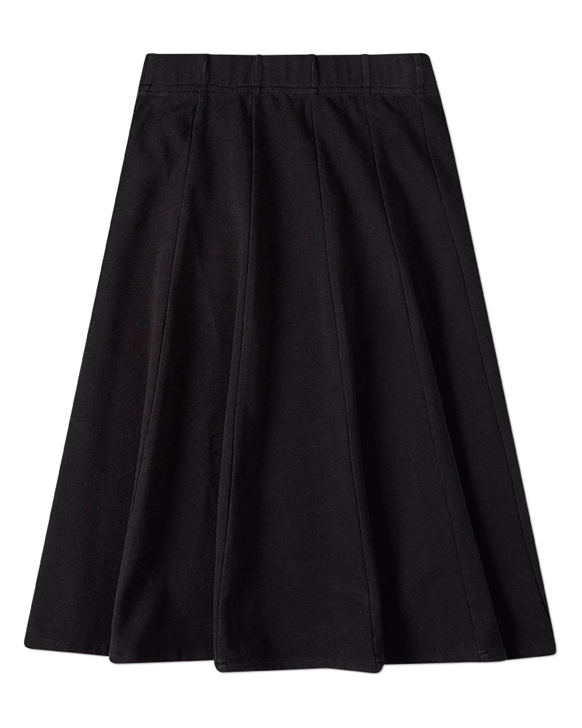 Girls Cotton-Rich Stretch Denim Pull-On Flared Short Midi-Length Skirt