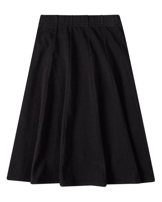 Girls Cotton-Rich Stretch Denim Pull-On Flared Short Midi-Length Skirt