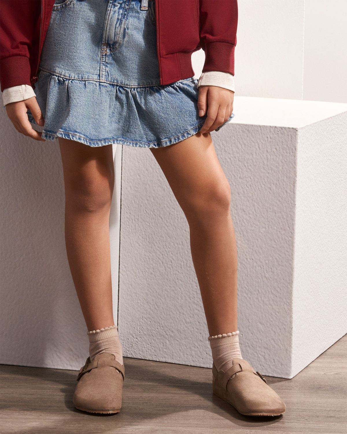 Ditsy Floral Scalloped Cuff Anklet Sock