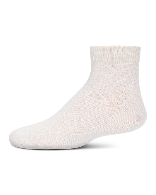 Girls' Pointelle Dot Anklet Socks : Color: Latte