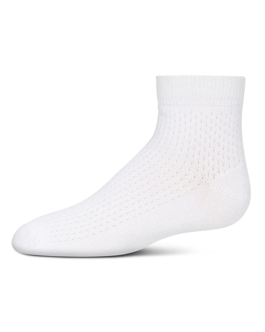 Girls' Pointelle Dot Anklet Socks : Color: White