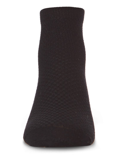 Girls' Pique Stitch Anklet Socks : Color: Black
