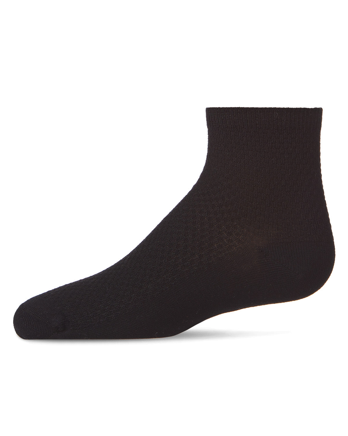 Girls' Pique Stitch Anklet Socks : Color: Black