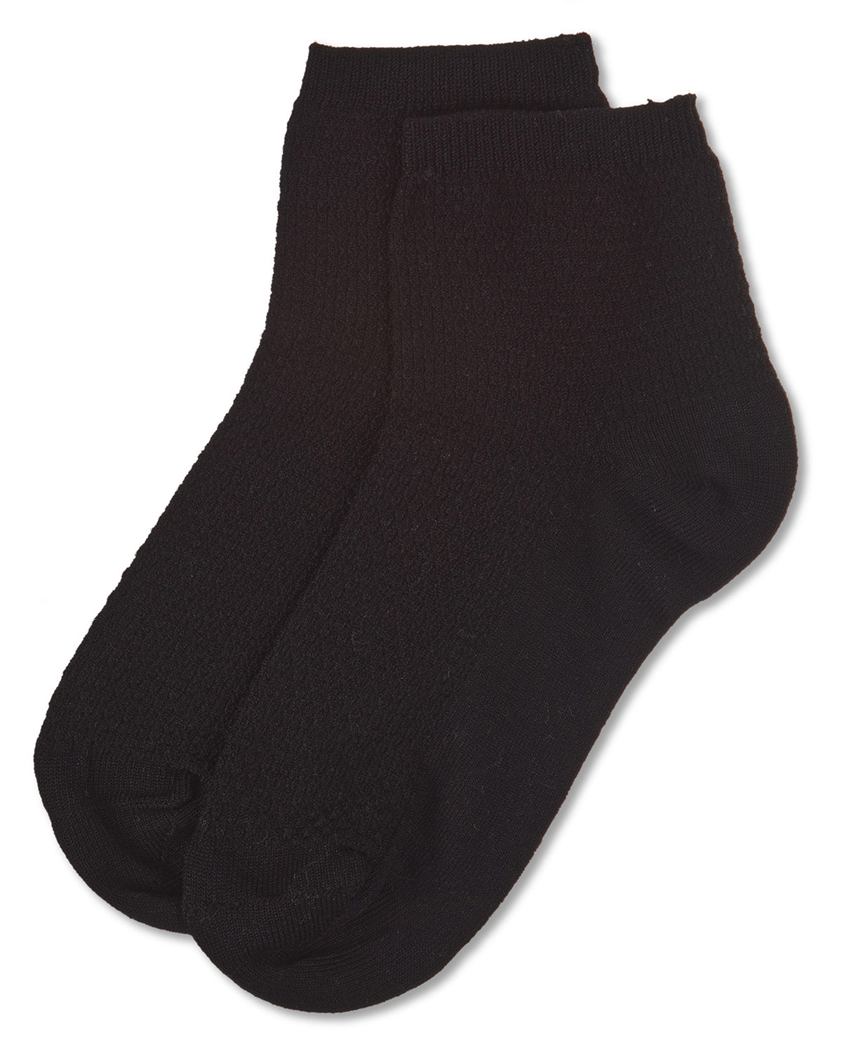 Girls' Pique Stitch Anklet Socks : Color: Black