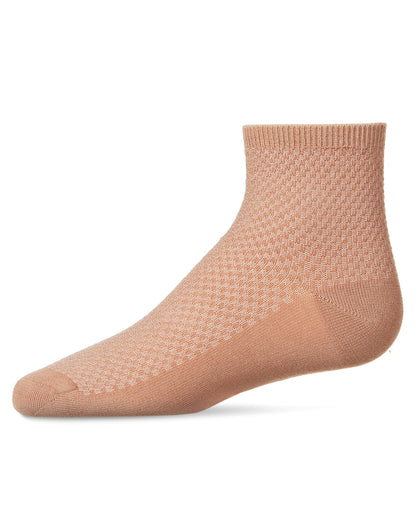 Girls' Pique Stitch Anklet Socks : Color: Camel