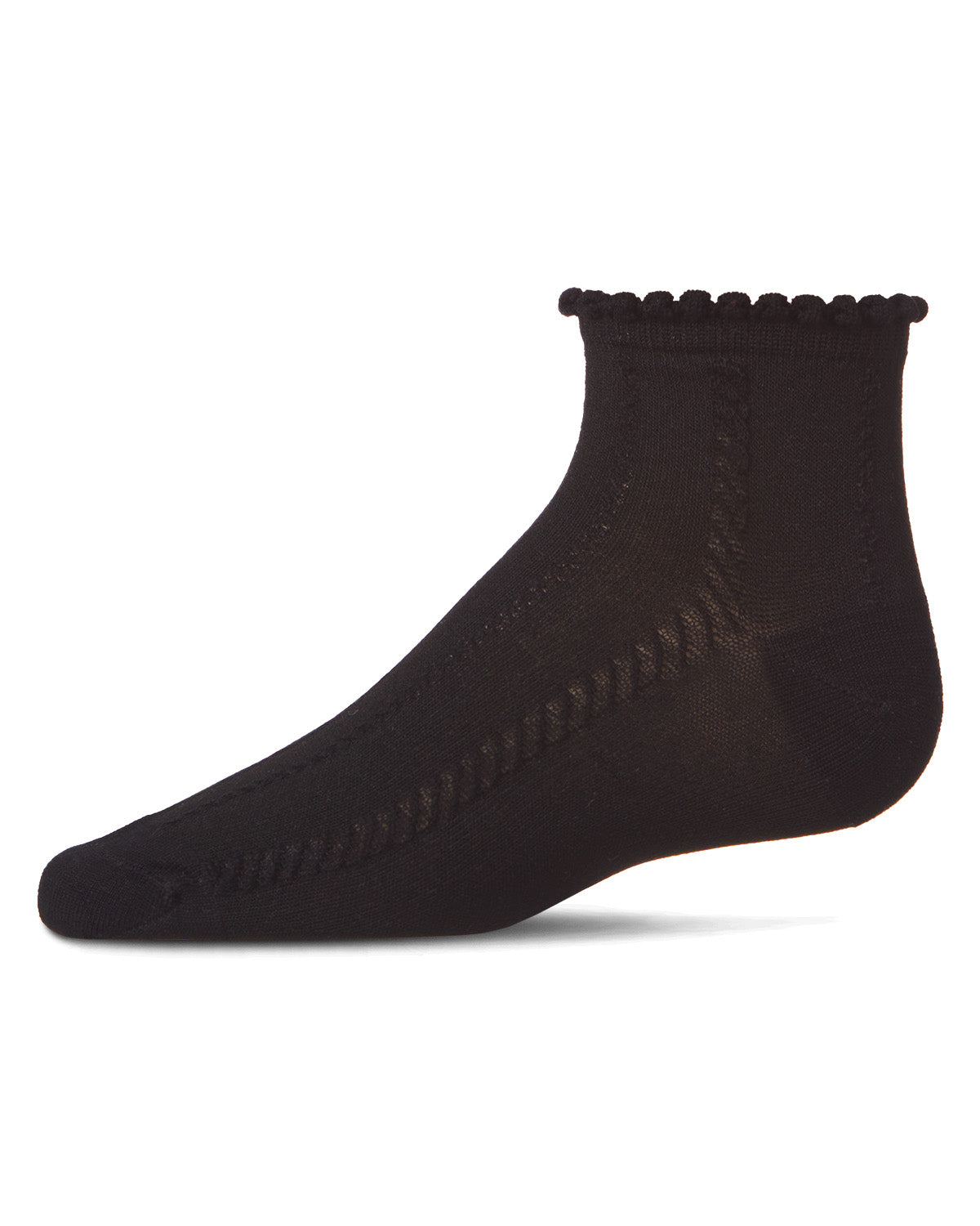 Girls' Rope Stitch Anklet Socks : Color: Black