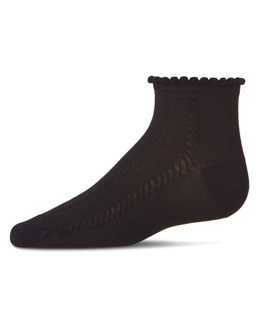 Girls' Rope Stitch Anklet Socks : Color: Black