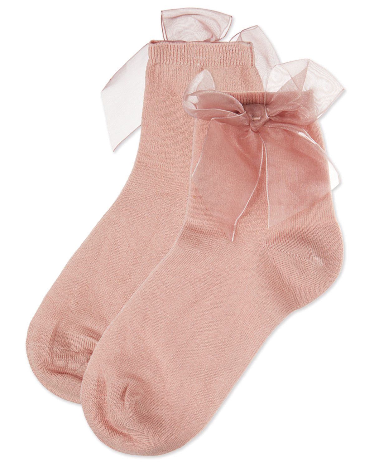 Girls' Tulle Bow Anklet Socks : Color: Blush