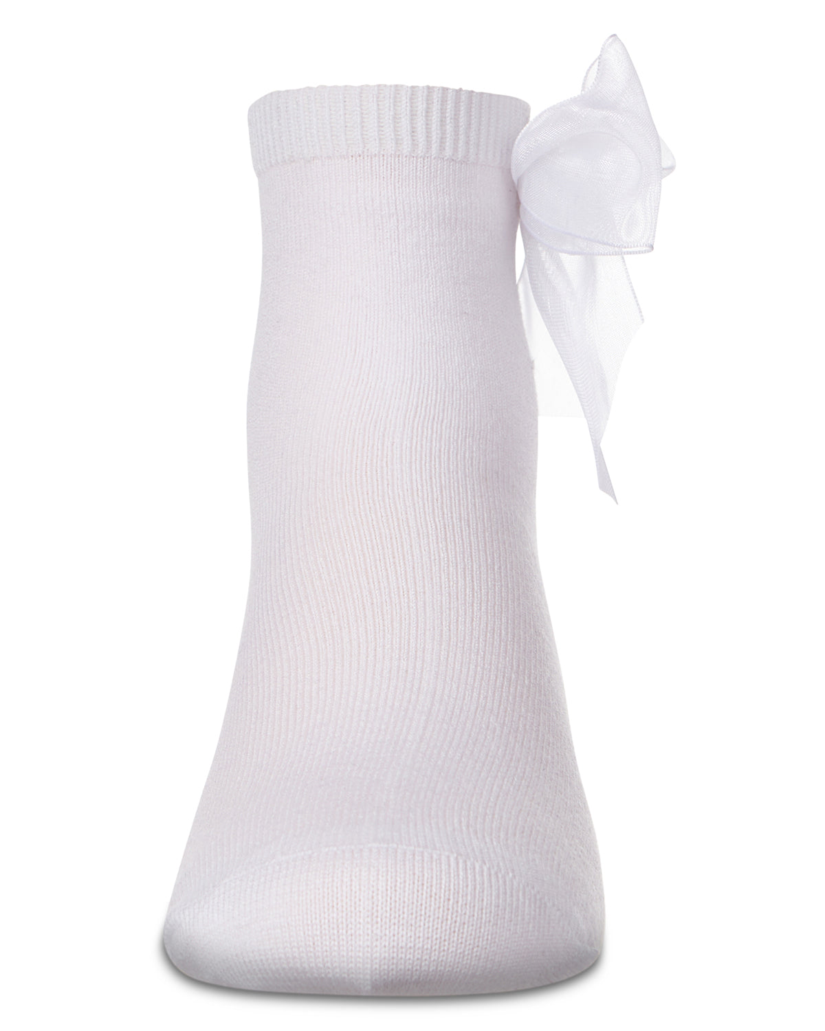 Girls' Tulle Bow Anklet Socks : Color: White