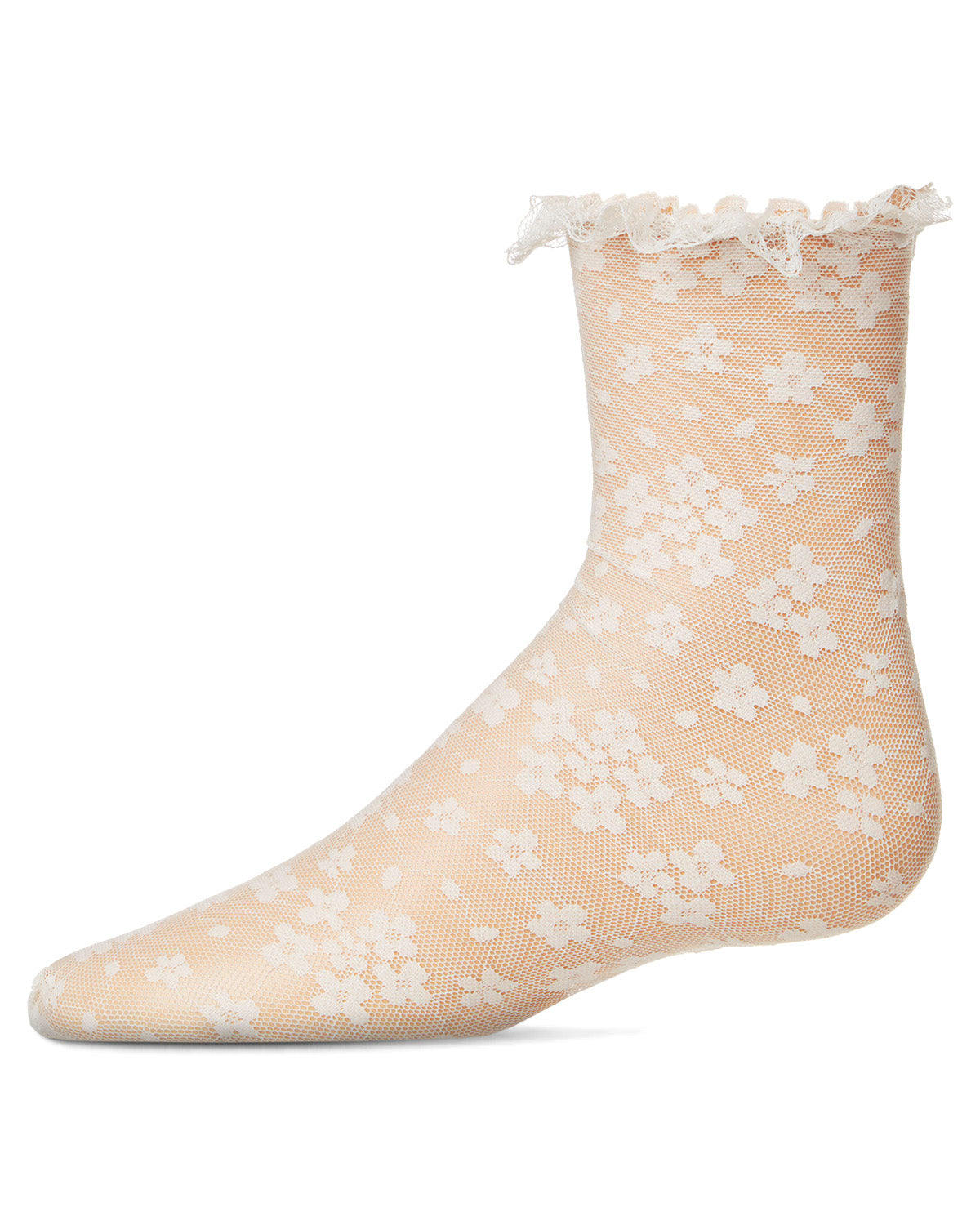 Girls' Lace Anklet Socks : Color: White