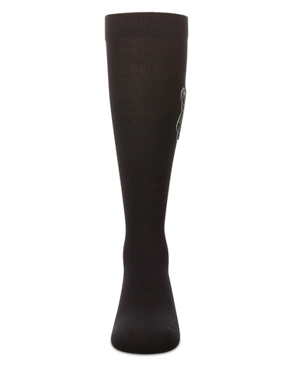 Girls' Boxed Bear Patch Knee High Socks : Color: Black