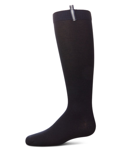 Girls' Reflective Tab Knee High Socks : Color: Navy