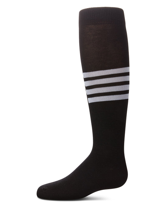 Girls' Triple Half Stripe Knee High Socks : Color: Black