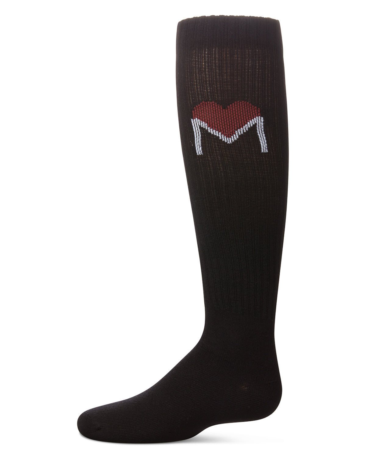 Girls' M Heart Knee High Socks : Color: Black