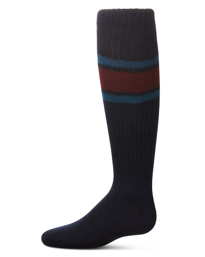Girls Chevron V Knee High Socks : Color: Navy
