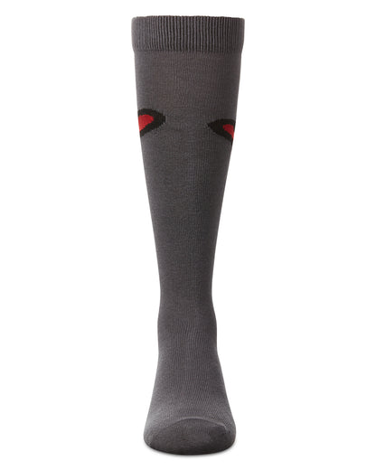 Girls' Outline Heart Knee High Socks : Color: Black