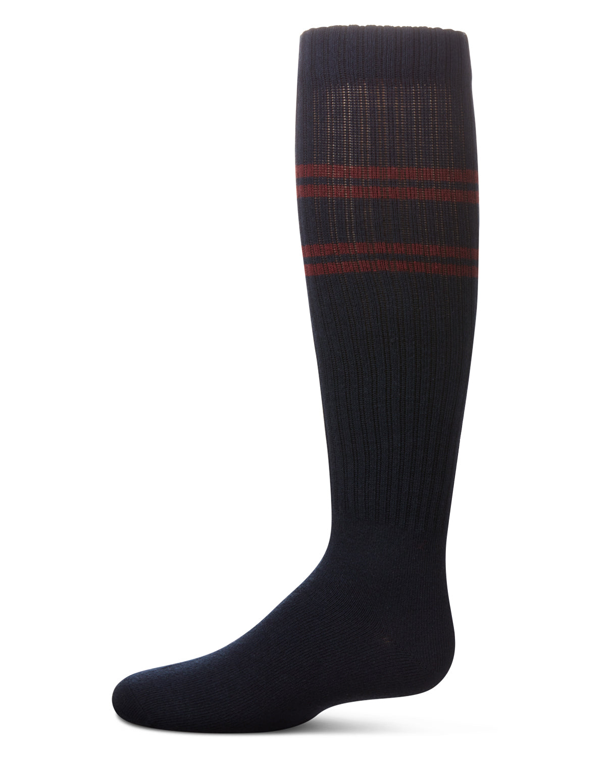 Girls' Ribbed Athletic Stripe Knee High Socks : Color: Navy